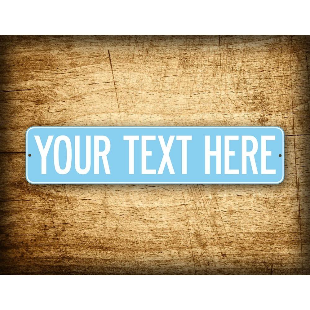 Personalized 4x16 Inch Custom Baby Blue Street Sign for Home Wall Decor