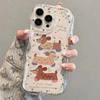 Cartoon Dachshund iPhone17Promax Mobile Phone Case Transparent for Apple 16promax Cream Case 15 Moe