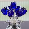 Crystal Rose Flower Figurine Romantics Gift for Wife Girlfriend Mom On Birthday Wedding Christmas Home Decorations