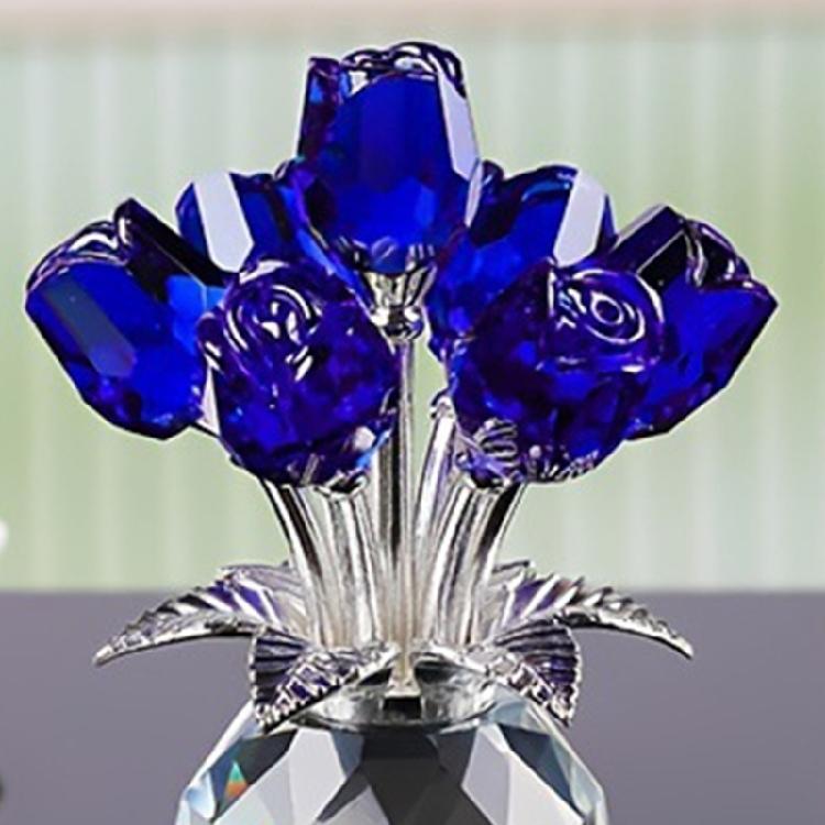 Crystal Rose Flower Figurine Romantics Gift for Wife Girlfriend Mom On Birthday Wedding Christmas Home Decorations