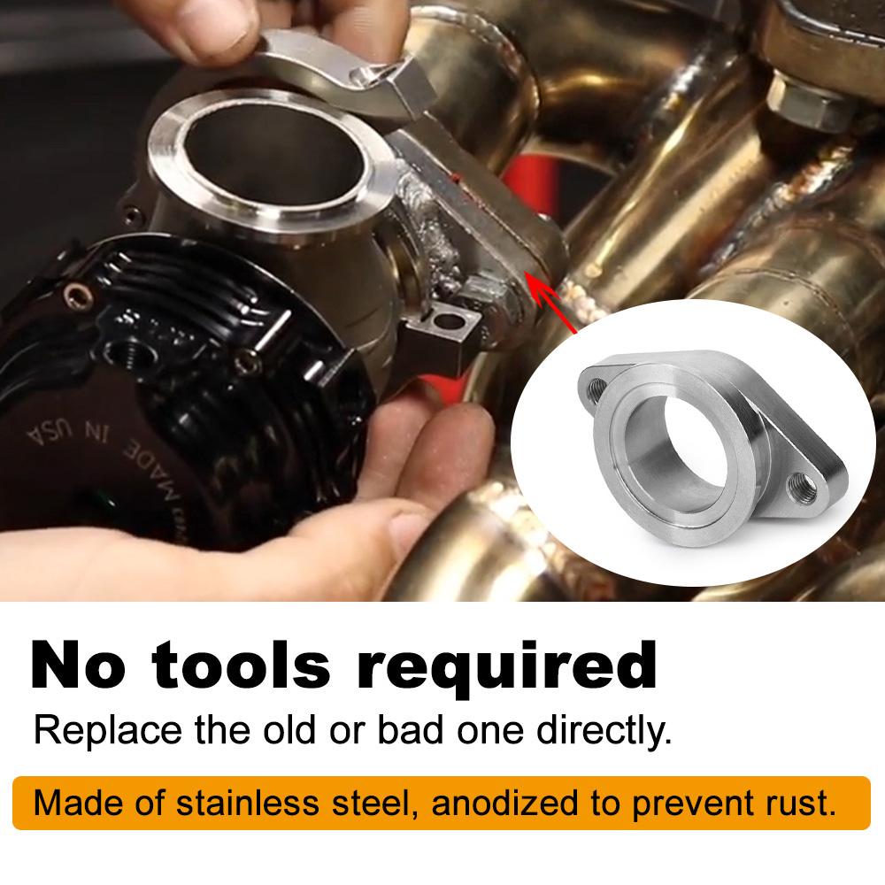 Bil Universal 2-Boltet Turbo Flange Manifold Ekstern Wastegate 38mm MV-R V-Bånd Flange Adapter Kit Rustfrit Stål