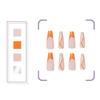 24 Pcs Autumn Winter False Nail Striped Artificial Nail French Tip Stick On Nail Glittering Press On Nail for Woman