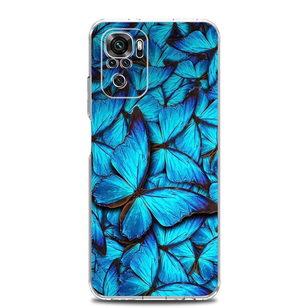 New Square Clear Soft Phone Case For Xiaomi Redmi Note 12 11 9S 9 8 10 Pro+ 7 8T 9C 9A 8A K40 Gaming Silicone Cover butterfly