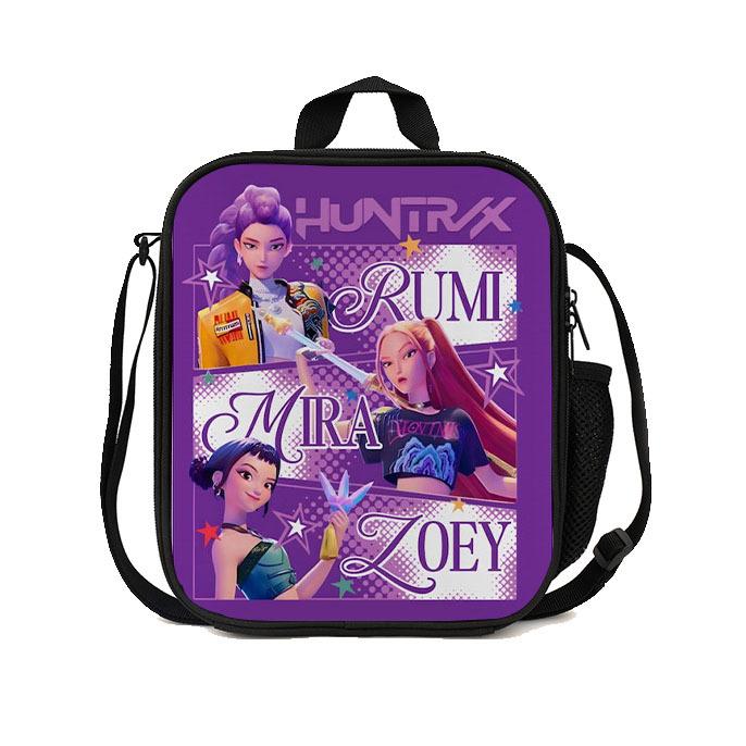 Gedruckte Hexenjäger K-Pop Essensbeutel, Studentin Huntrix Kpop Picknicktasche Kühltasche, Thermoisolierbeutel