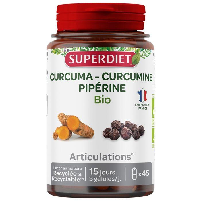 Superdiet Organic Turmeric Piperine 45 Capsules