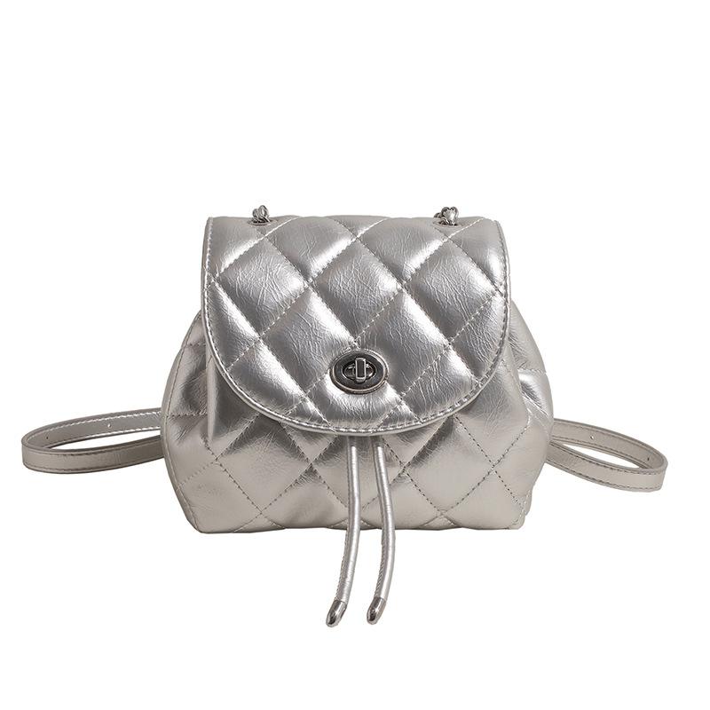 

Рюкзак Женский Модный Новый Однотонный Женский Универсальный Рюкзак серебряный