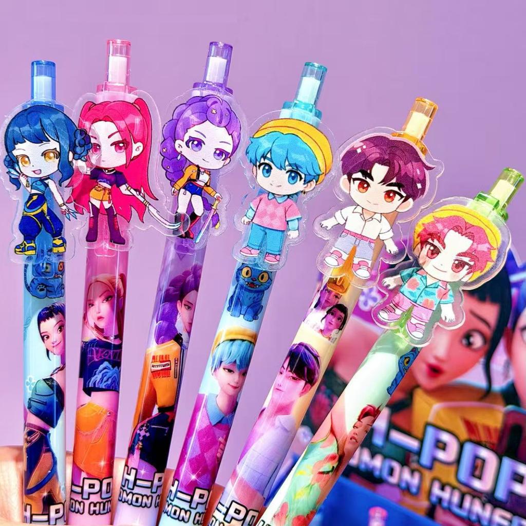 New K-POP Devil Hunter Black 0.5mm gel Pen Acrylic Patch Anime Cute Value Student Stationery Gift