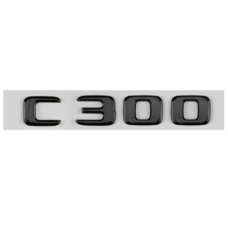 3D ABS Black Car Trunk Letters C300 Logo For Mercedes Benz C300 W205 W204 W203 W206 2022 4MATIC Emblem Stickers Accessories UO4