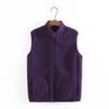 Women's Reversible Fleece Vest - Fashionable, Warm, Sleeveless Jacket for Autumn/Winter