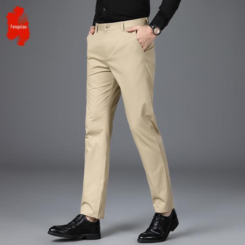 Fèngxiào Men s Quick-Dry Straight-Leg Business Pants 38