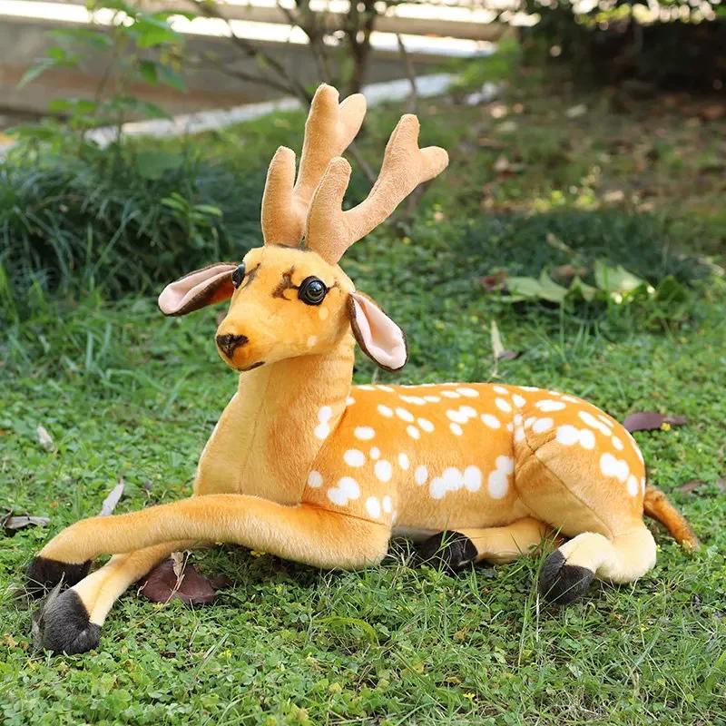 Giant Stuffed Plush Animal Real Life Deer Toy Kids Doll Teaching Prop Toy Children's Birthday Gift Simulation Sika Deer Model