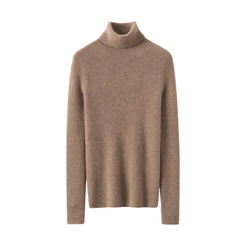 2026 Le Kasha Women's Pure Cashmere Ribbed High Neck Base Layer Top