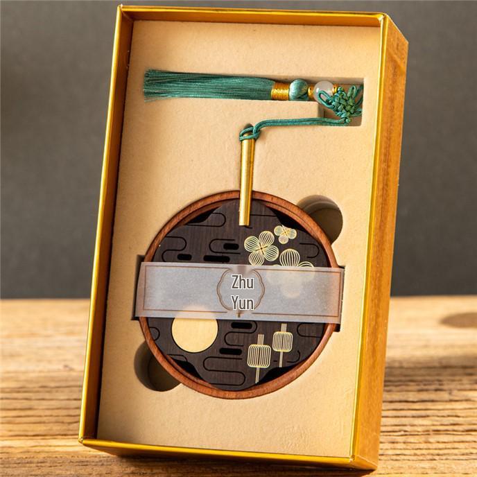 Zen-Inspired Solid Wood Sandalwood Incense Burner - Chinese Style Creative Plate for Home Decor