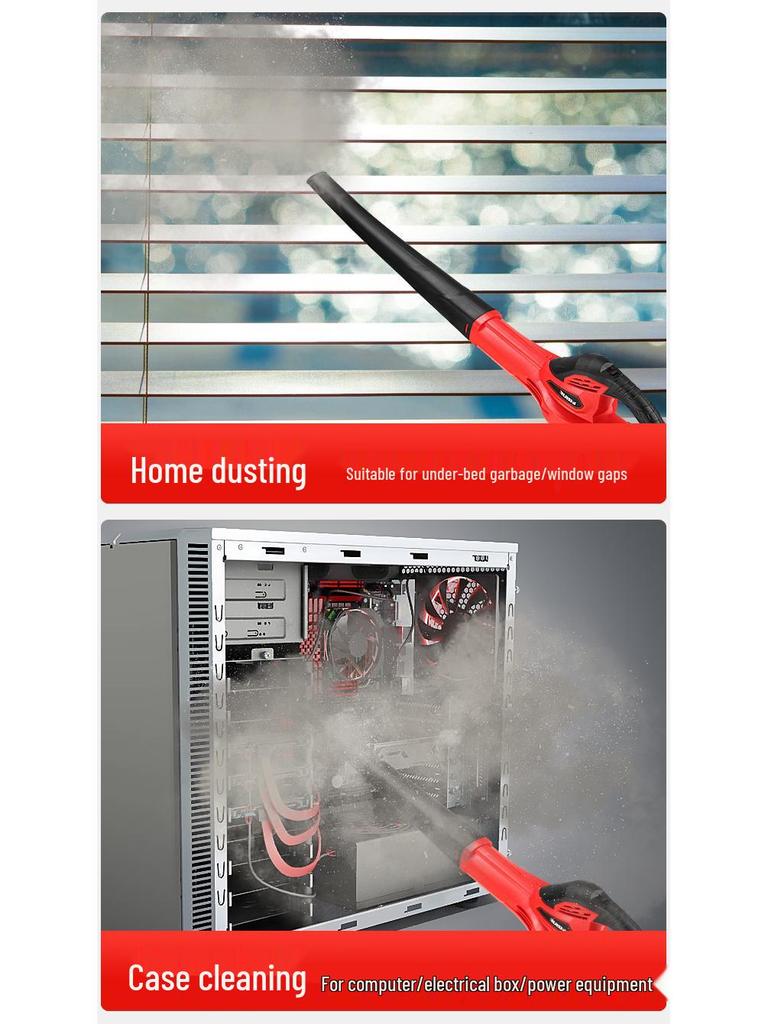 Ruishi High-Power Rechargeable Hair Dryer & Dust Blower/Vacuum for Home & Industrial Use