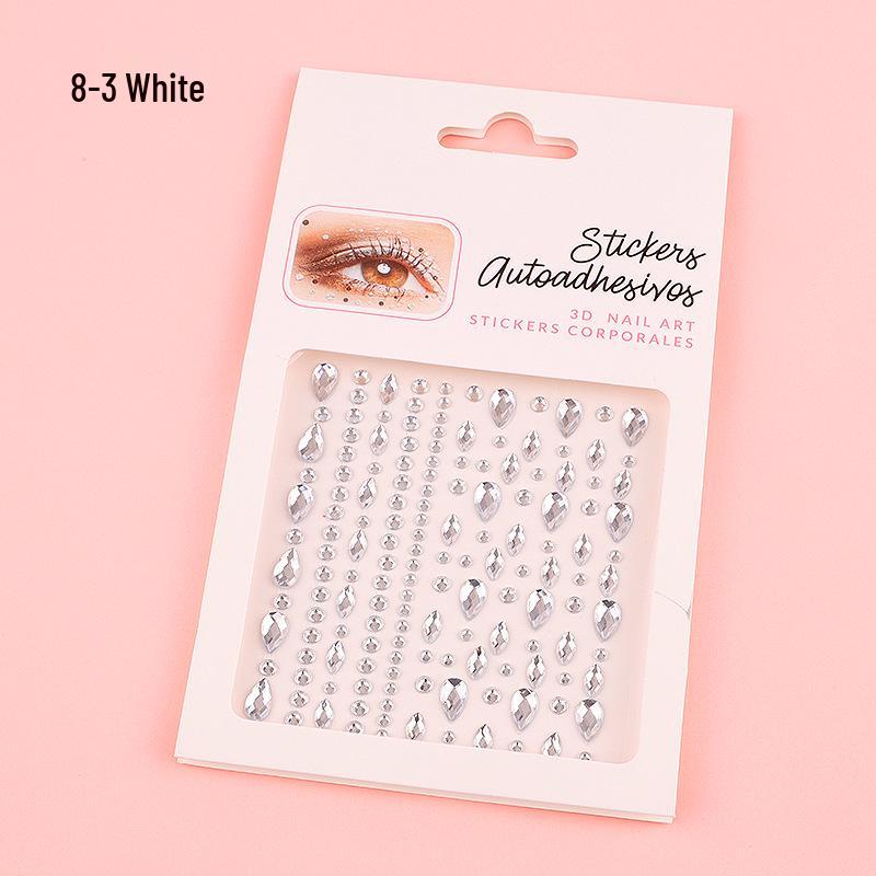 DIY Cross-Border Face, Eye, Brow, and Nail Decor Stickers with Pearls and Diamonds