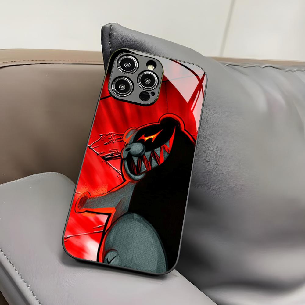 D-Danganronpa Monokuma Phone Case for Iphone 17 Air 16 15 14 12 11 13 Pro Max Mini X Xr Xs Puls Black Glass Cover