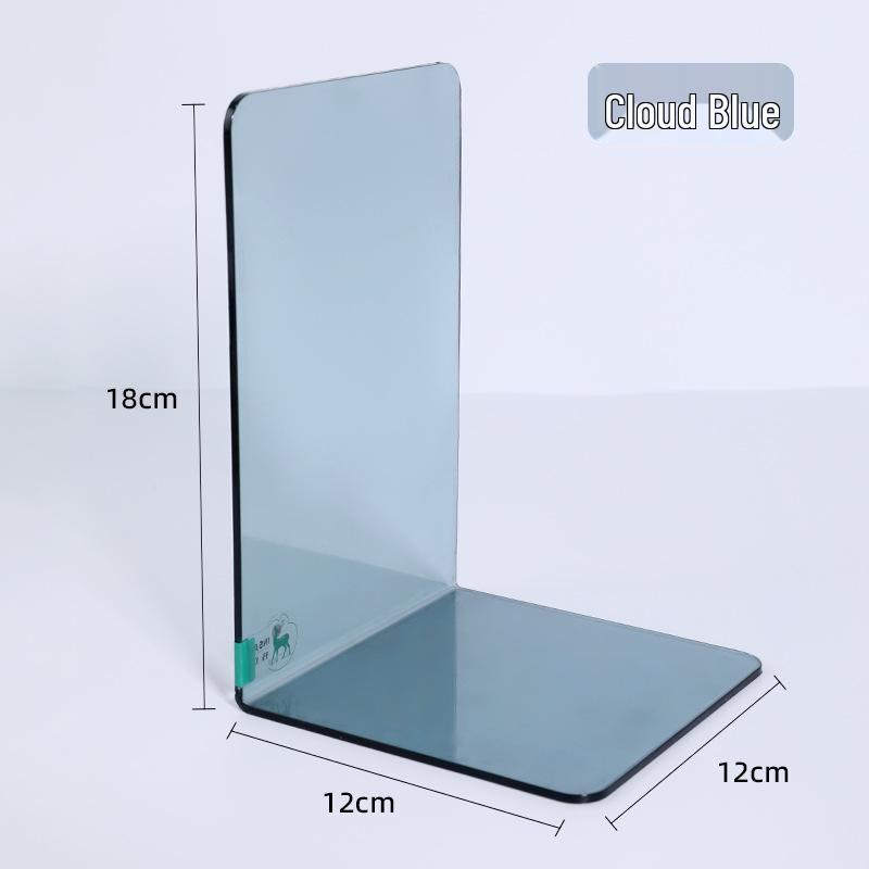 Transparent Acrylic L-Shaped Bookends: Thickened Book Clips for Desktop Bookshelf Storage