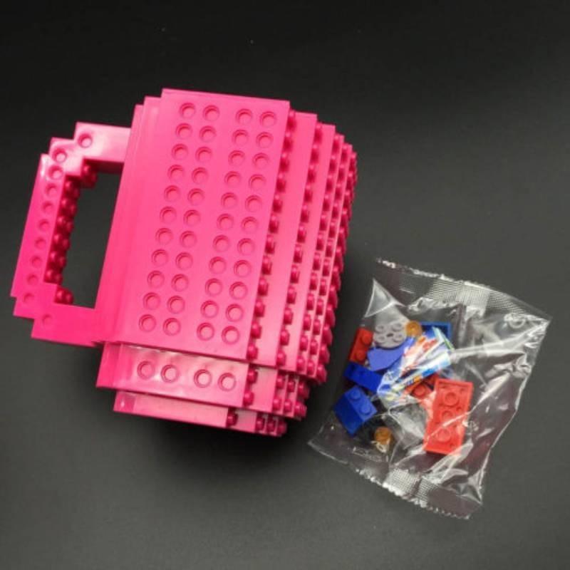 Bunter DIY Bausteinbecher mit 350 ml Fassungsvermögen Plastik-Kaffeetasse im europäischen Stil
