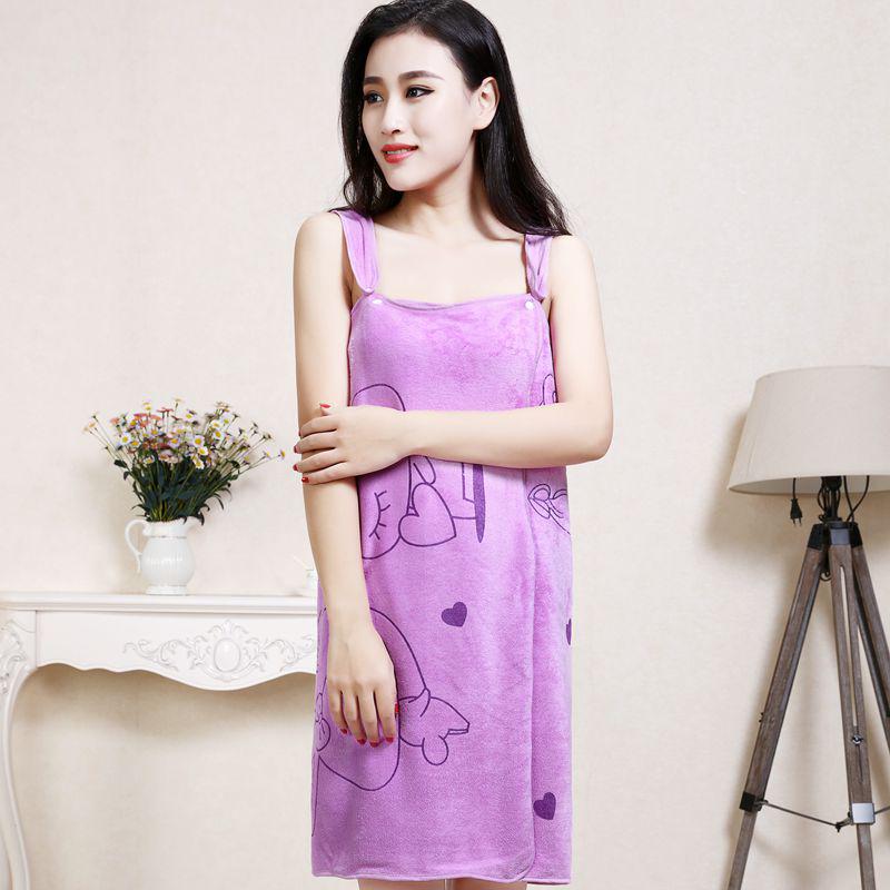 New Variety Magic Wearable Bath Towel Microfiber Adult Ladies Suspender Bath Skirt Cartoon Beach Towel Bathrobe