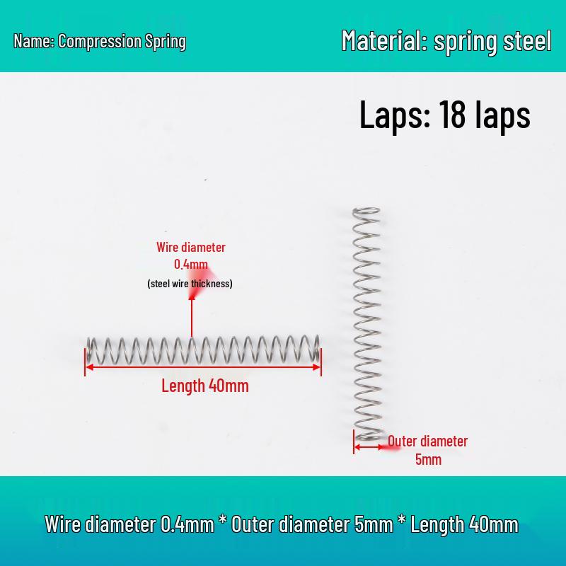 Small Mechanical Compression Spring: 0.4mm Wire, 2-8mm Outer Diameter