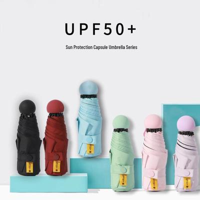 Ultra-lekki Mini Parasol Kapsułkowy 6-8 Żeberek - Kompaktowa Osłona Przeciwsłoneczna z Etui na Okulary na Słoneczne i Deszczowe Dni