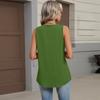 Women's Casual Fashion Button-Up Round Neck Sleeveless T-Shirt Vest