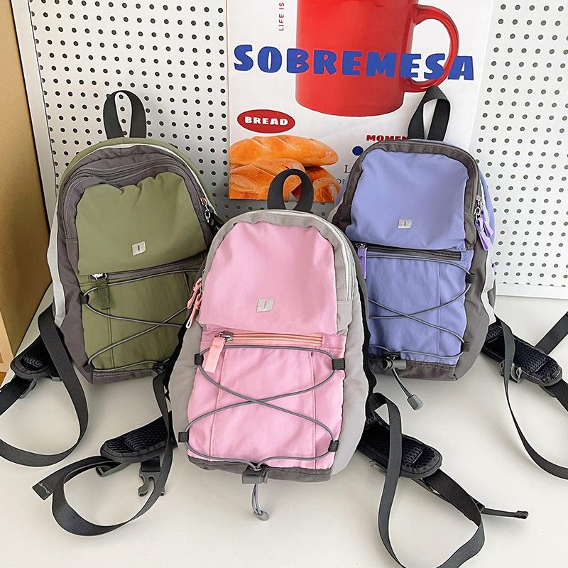 Outdoor Backpack Contrast Color Backpack Student Small Backpack Lightweight Travel Bag