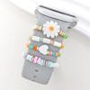 4pcs Flowers Watch Band Ornament Shells Beads Wristbelt Charms for Apple Watch Band Women
