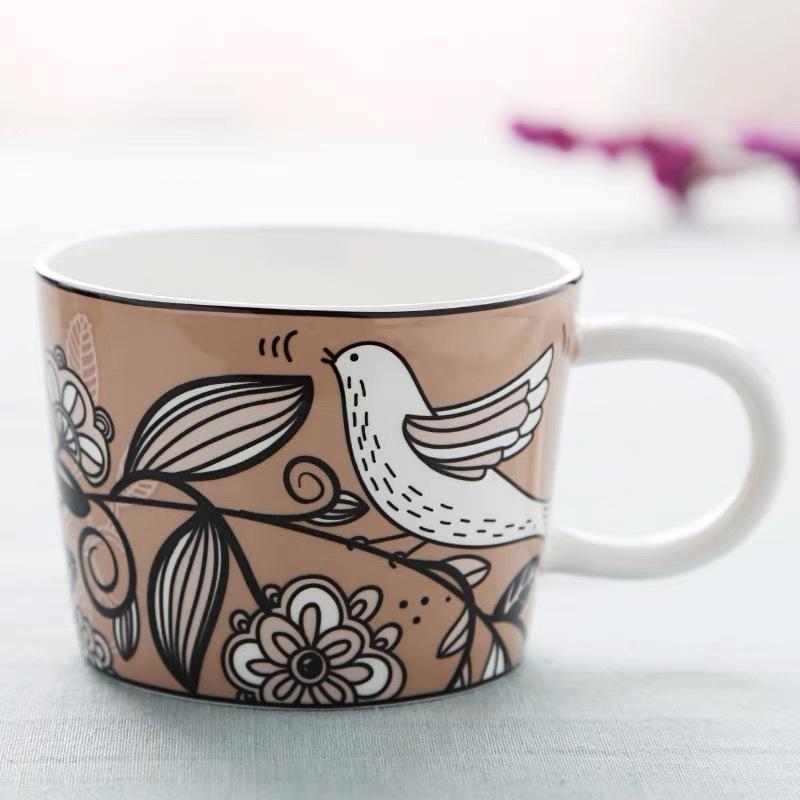 Mug Bone Porcelain Light Luxury High End Sense   Personalized Oil Painting Style Mug Sea Anemone Dandelion Water Cup Home Use