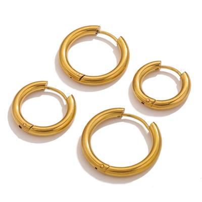 6 stuks Roestvrij Staal 3mm 4mm Oorbellen PVD Goudkleurig Rond Koreaanse Oorringen Creoolse Oorbellen voor Man Vrouwen Vrouwelijk Punk Sieraden