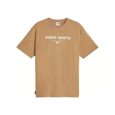 Team Graphic Tee American Casual Letter Embroidery Loose Round Neck Short Sleeve T-Shirt Men Tops Dark-Camel 624702-85