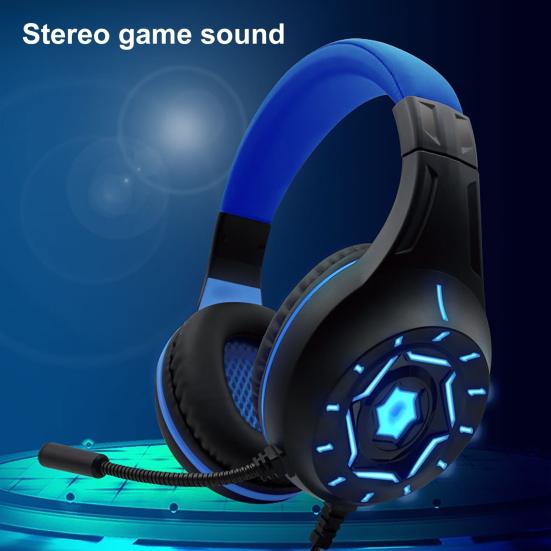 Wired Luminous Heavy Bass Headset Noise Reduction Gaming Headphone with Mic