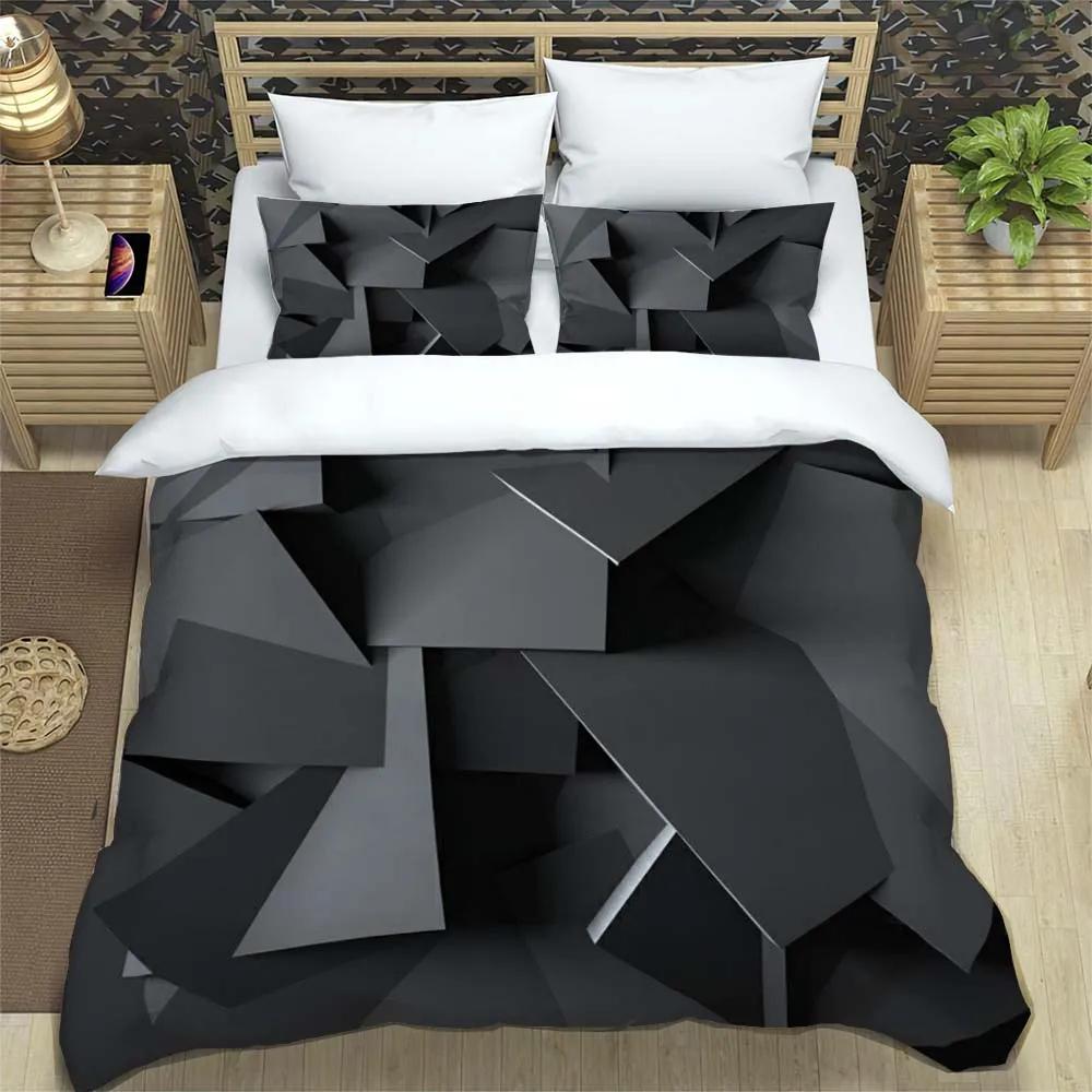3D abstract modern geometric minimalist printed bedding Queen bedding set Soft and comfortable Customized King size bedding set