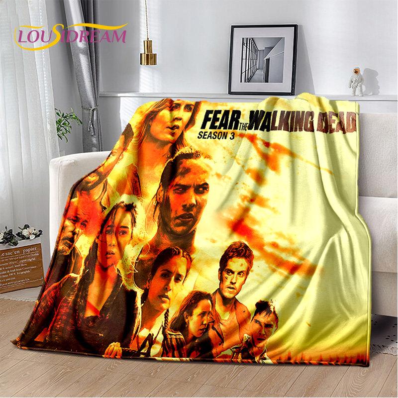 The Walking Dead Korku Yumuşak Peluş Battaniye, Flanel Battaniye Atmak Battaniye Oturma Odası Yatak Odası Yatak Kanepe Piknik Örtüsü Bettdecke