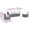 Vidaxl 5-Cz. Garden Lounge Set, Cushions, Black PE Rattan
