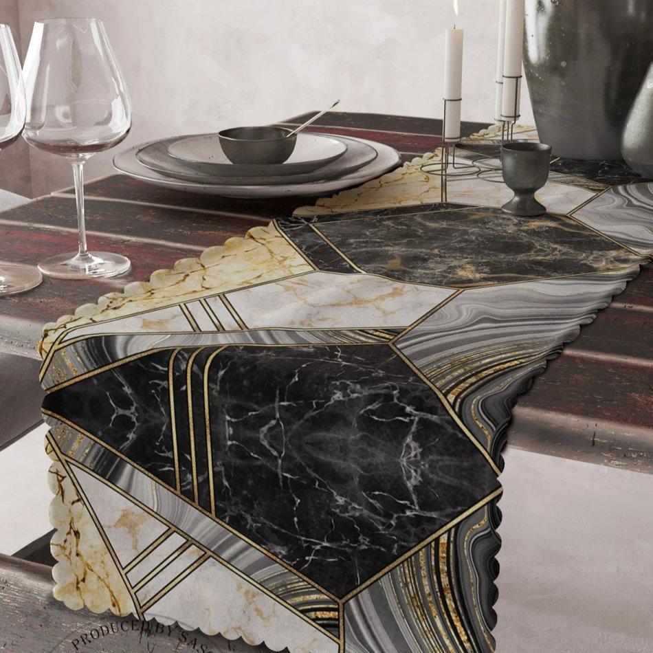 Runner in tessuto di velluto stampato digitalmente 40 x 135 cm