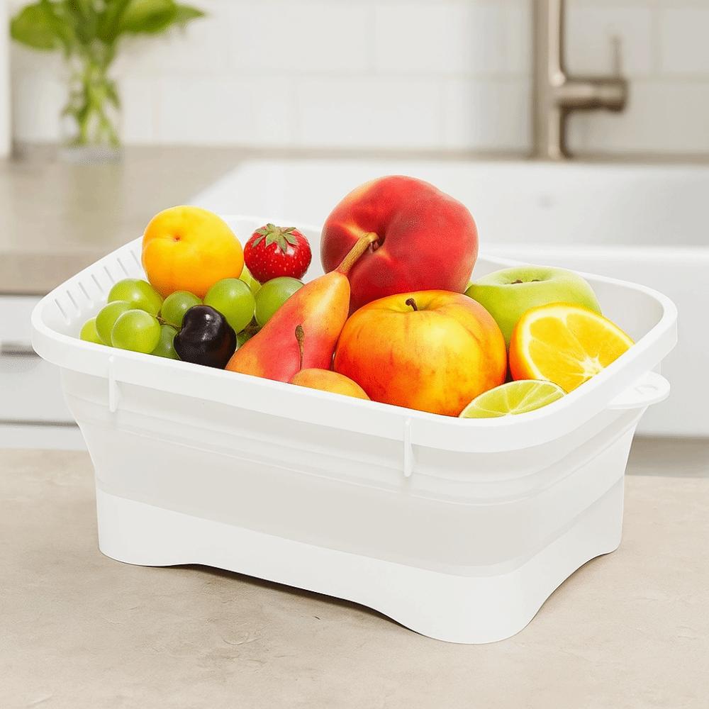 Space Saving Vegetable Washing Basin Foldable Laundry Tub Durable Dishpan  Food