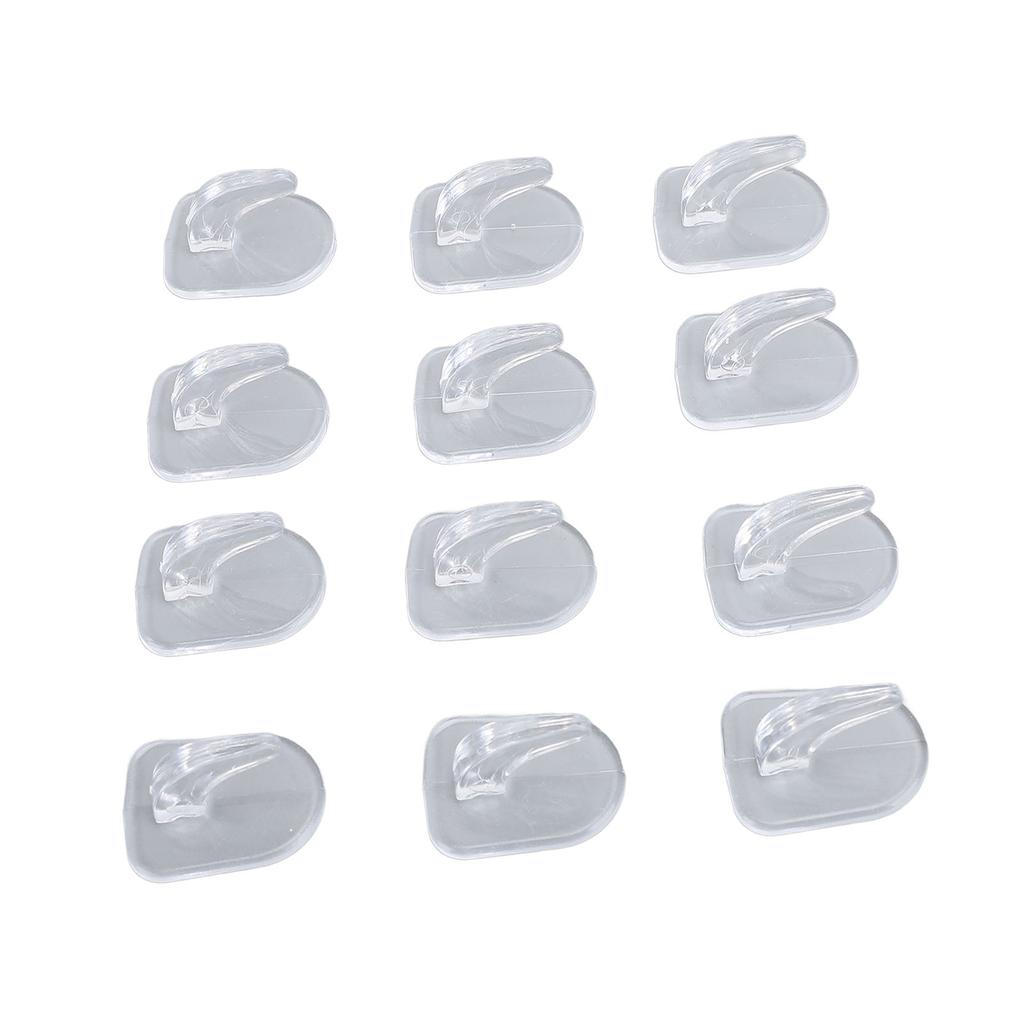 30 Pcs Adhesive Wall Hooks Non Marking No Drill Sticky Clear Hanging Hooks for Kitchen Bathroom Bedr