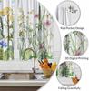 Colorful Flowers Kitchen Curtains Herbs Plants Butterfly Dragonfly Grass Short Tier Bathroom Cafe Small Window Drap Curtain Polyester Washable Ready