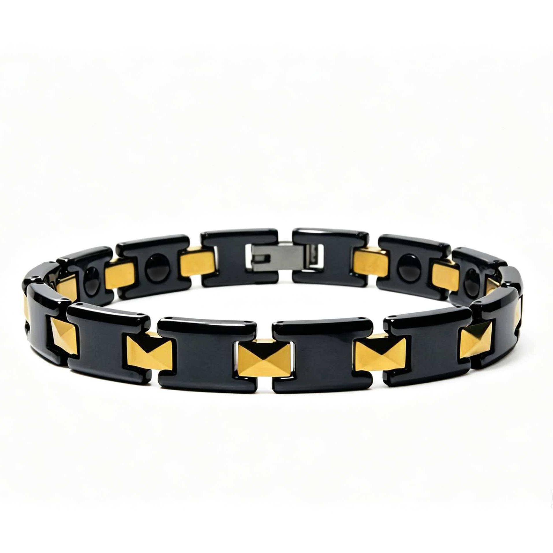 Men s Magnetic Detachable Ceramic Bracelet with Pointed Top Design 18K