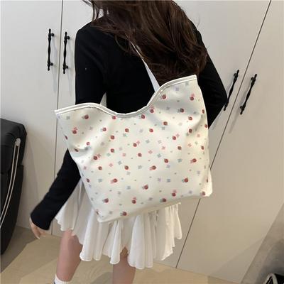 The New Beautiful Printed Tote Bag Is Fresh and Casual for Students To Commute In Class. Versatile Shoulder Armpit Bag