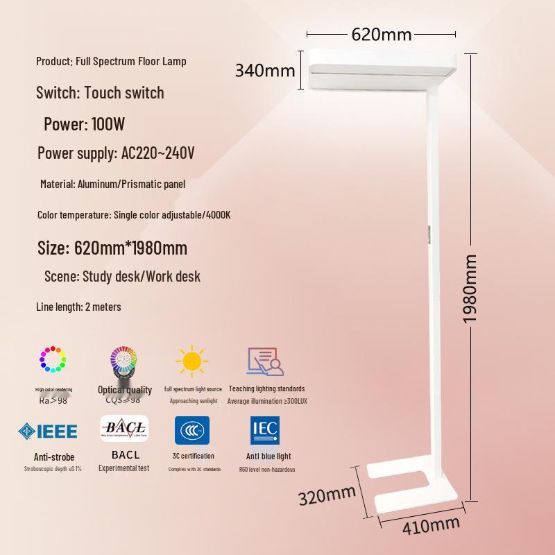 American Original Full Spectrum Eye Protection Floor & Desk Lamp for Children's Reading & Piano