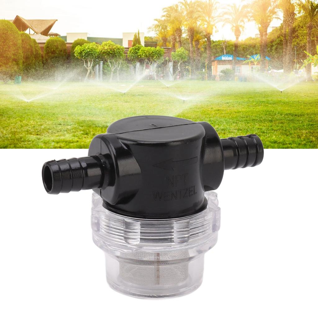 Pump Strainer Filter, On Water Pipe Stainer RV Replacement with 50 Mesh Stainless Steel Filter Screen, ABS RV Water Filter NPSM Inlet Outlet, f