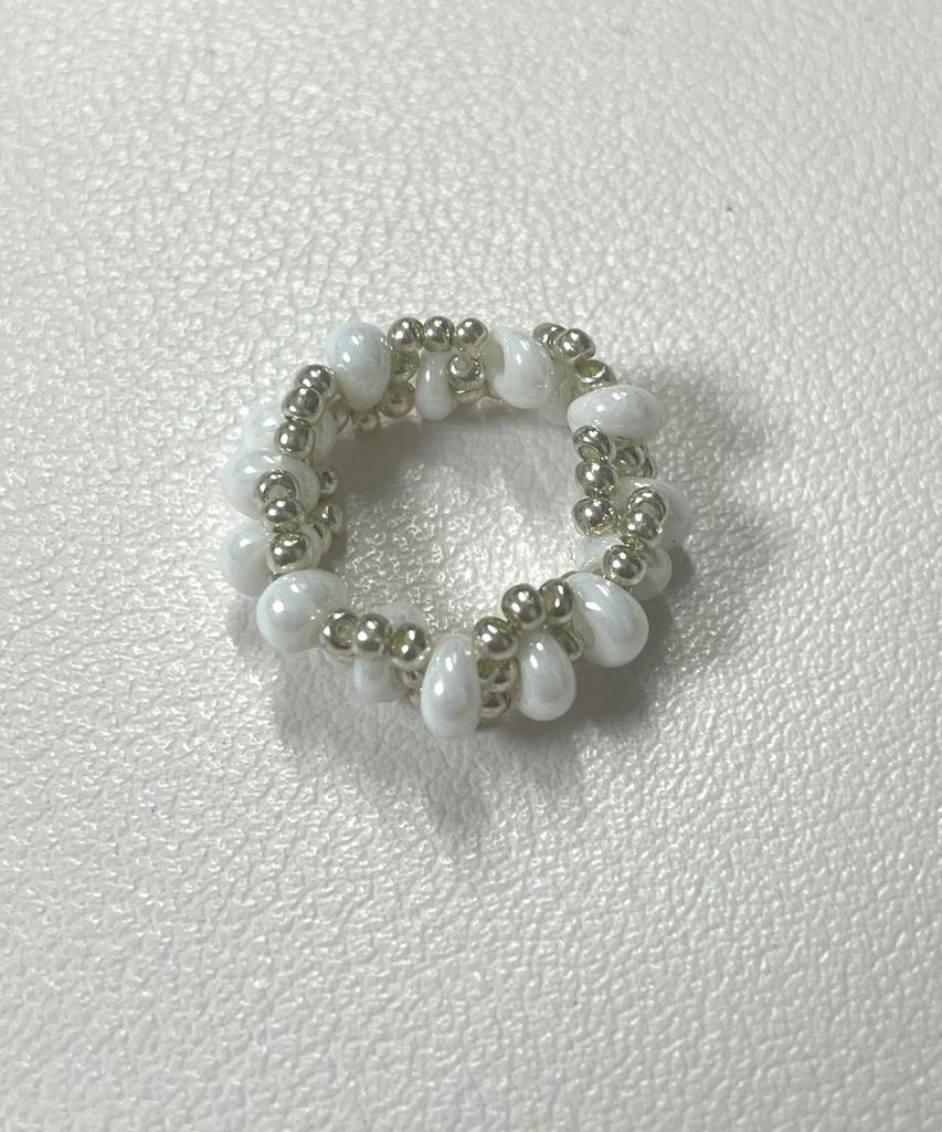Delidi Twist Shining Beads Rings (White)