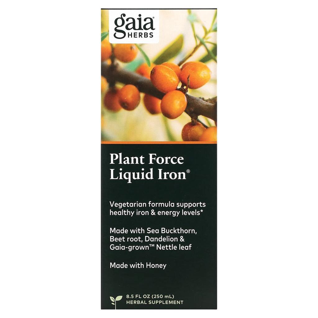 Gaia Herbs, Plant Force Liquid Iron, 250ml(8.5fl Oz)