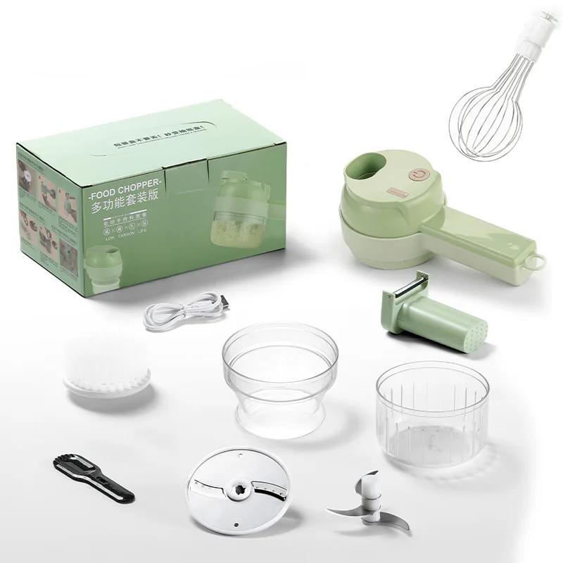 Vegetable Chopper 1PC Household Multifunctional  Rechargeable Garlic Beater Cooker Peeler Brush Dish Whisk Handheld Cooker