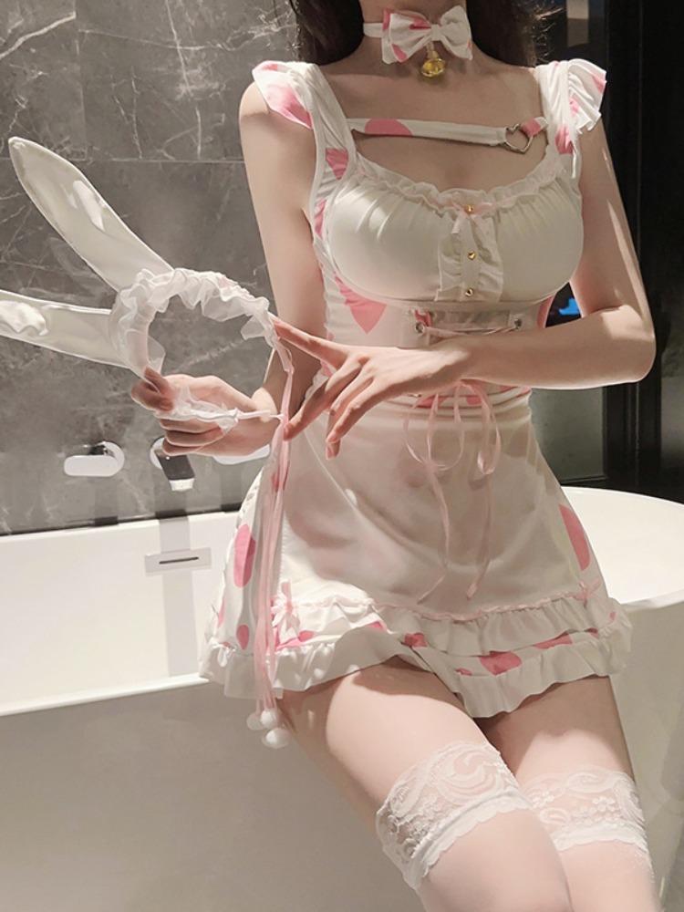 Naughty Sexy Lingerie Cute Lolita Lace Sling Sleepwear Sexy Bra Porn Transparent Skirt Set Sexy Bodysuit Women Underwear Set