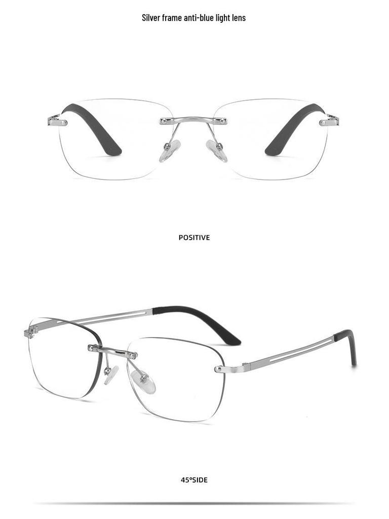Herren Randlose Bifokale Photochrome Lesebrille mit Blaulichtfilter und Smart Zoom Technologie