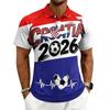 Men’s World Football Series Casual Printed Polo Shirt Button Down Short Sleeve Top with Graphic Lettering Design 2026