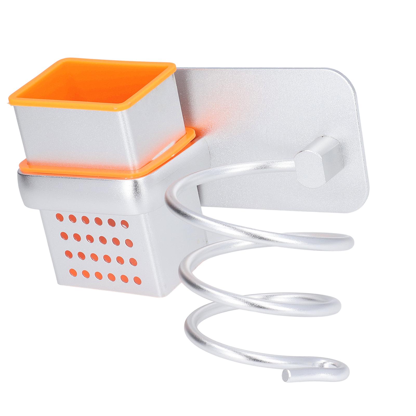 Hair Dryer Holder Free Punch Wall Mounted Universal Size Space Aluminum Blow Dryer Holder for Blow Dryer Toiletries
